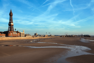 Blackpool Tower on the beach